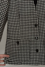 1990's HOUNDSTOOTH WOOL BLAZER | SIZE S