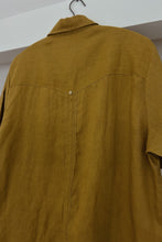 1970's MUSTARD LINEN CUBAN TOP | SIZE M/L