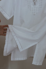 1990's WHITE WOVEN VENTED PEASANT TOP | SIZE M