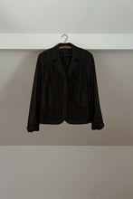 Y2K TWO TONE BUTTERY WOVEN LEATHER + SUEDE BLAZER JACKET | SIZE M/L