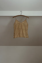 1980's RARE CHANDERI LINEN BLOCK PRINT CAMISOLE | SIZE S