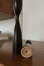 MID CENTURY KALMAR BLACK WOOD CANDLE HOLDERS