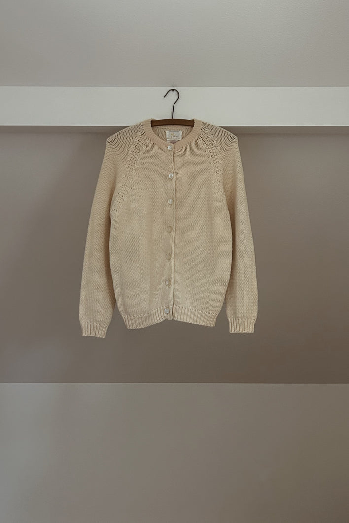 1960's PURE WOOL BRITISH KNIT CARDIGAN | SIZE S/M