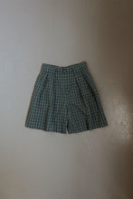 1980's PARIS SPORT PLAID COTTON PLEATED TROUSER SHORTS | SIZE 28