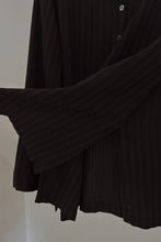 1990's FISHER NEW YORK PURE SILK STRIPE SHIRT JACKET | SIZE M