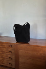 1990's SAKS WOVEN BLACK TOTE