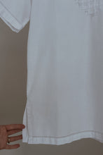 1990's WHITE WOVEN VENTED PEASANT TOP | SIZE M