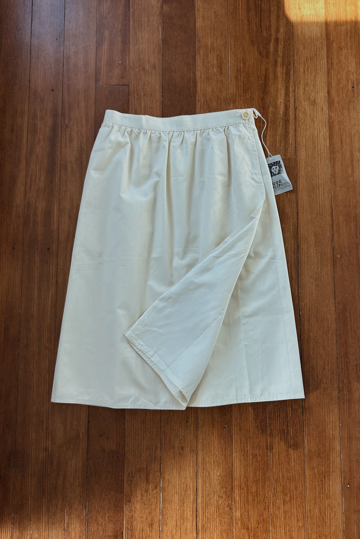 1970's AK CREAM WRAP SKIRT | SIZE M