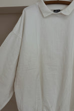 1980's WEK WHITE COTTON OVERSIZED POLO RAGLAN | SIZE L