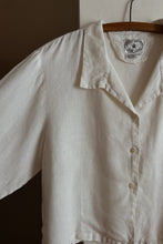 1990's PURE LINEN BOXY CROP BLOUSE