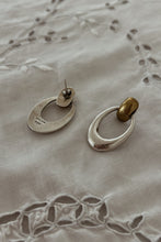 1980's RARE MIXED METAL 925 STERLING + GOLD VERMEIL HINGE HOOP POSTS