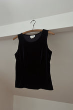 1990's PARIS SPORT NAVY DARTED VELVET TANK | SIZE S