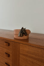1970's HORSE RESIN ON STITCHED LEATHER BELT | SIZE M/L
