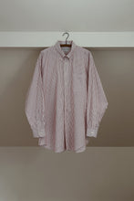 1980's RED STRIPE COTTON BUTTON DOWN | SIZE XL
