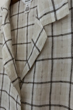 1990's IRISH LINEN WOVEN PLAID BUTTON BLOUSE | SIZE M