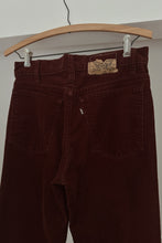 1970's LEVI'S BURGUNDY COTTON CORDS | SIZE 27