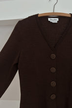 1990's TOULA CHOCOLATE WOOL KNIT PEPLUM JACKET | SIZE S/M
