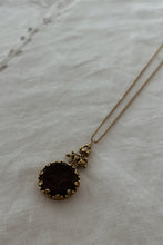 1970's GOLDETTE BRASS + GLASS CAMEO PENDANT ON GOLD FILL MONET CHAIN