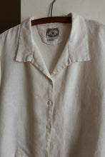 1990's PURE LINEN BOXY CROP BLOUSE