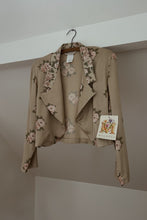1990's MELROSE SATIN FLORAL OPEN CROP BLAZER | SIZE M