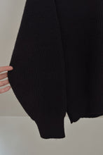 1980's NAVY CHUNKY RIB KNIT JUMPER | SIZE L