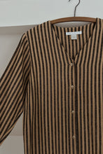 1990's LIMITED RAW SILK STRIPE DUSTER DRESS | SIZE XS/S