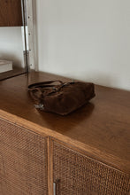1960's CHOCOLATE SUEDE MINI HANDBAG | 7" x 5"