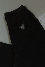 1980's PALMETTO'S BLACK HIGH RISE WESTERN BUTTON DENIM | SIZE 28
