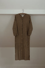 1990's LIMITED RAW SILK STRIPE DUSTER DRESS | SIZE XS/S