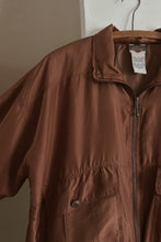 1990's PURE SILK COCOA BOMBER JACKET | SIZE M/L