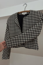 1980's CASSIDY HOUNDSTOOTH KNIT CROP BLAZER | SIZE S