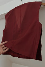 1970's BURGUNDY VELVET WAISTCOAT TANK | SIZE S