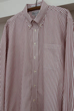 1980's RED STRIPE COTTON BUTTON DOWN | SIZE XL