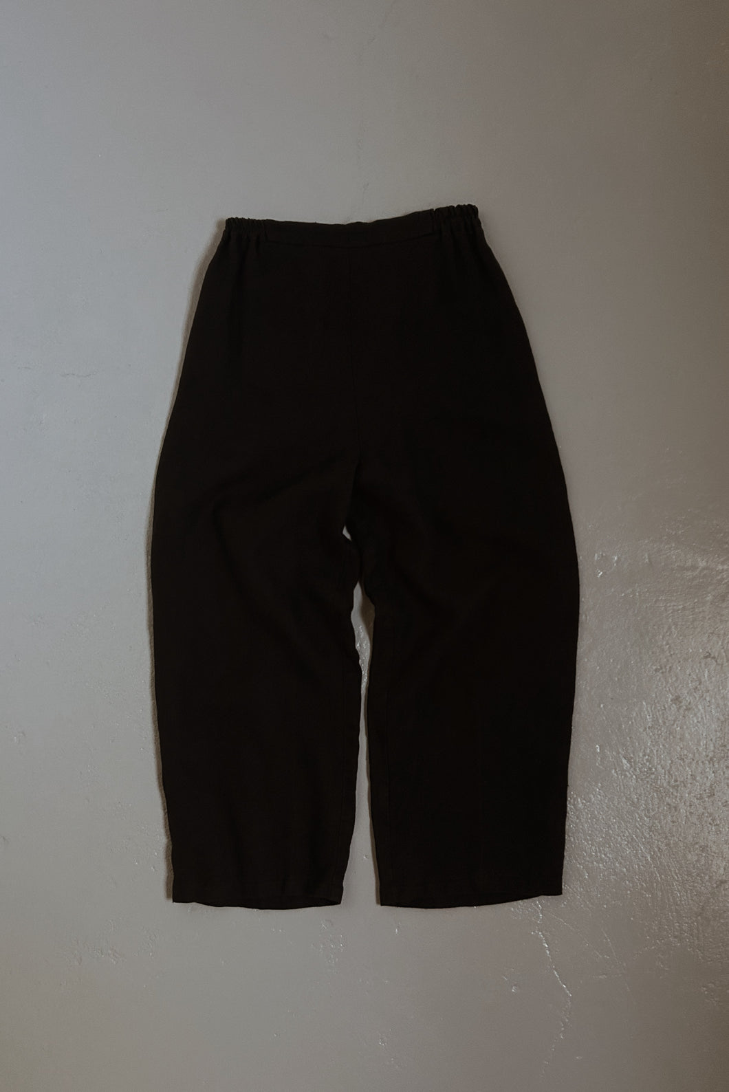 1990's SONDRA SARDIS BLACK LINEN CROP LOUNGE TROUSERS | SIZE S