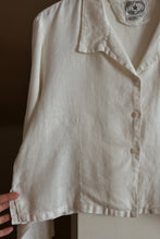 1990's PURE LINEN BOXY CROP BLOUSE