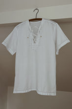 1990's WHITE WOVEN VENTED PEASANT TOP | SIZE M