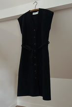 1970's NAVY BOXY ULTRASUEDE BUTTON DRESS | SIZE S
