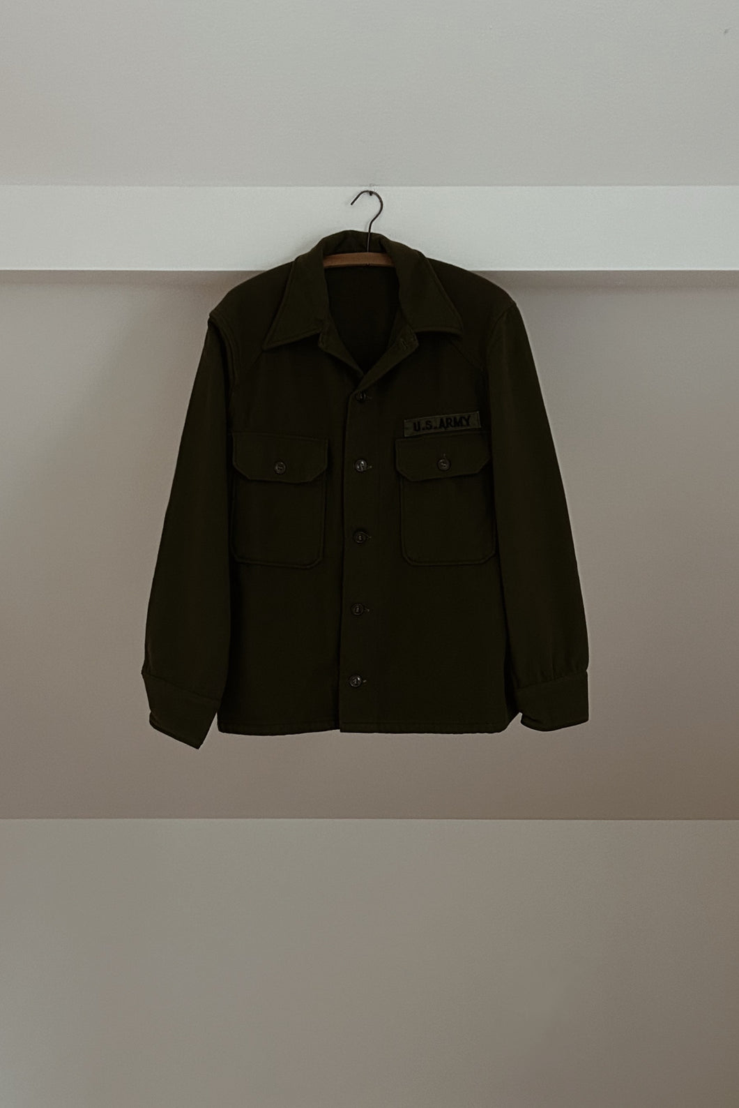 1950's SOFT WOOL MILITARY FLANNEL JACKET | SIZE L