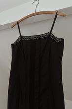 Y2K BLACK LACE COTTON SLIP DRESS | SIZE S/M