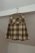 1960's WOVEN TWEED PLEATED WRAP MINI SKIRT | SIZE S