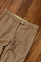 1960's CAMEL PINSTRIPE WOOL KICK FLARES | SIZE 27/28