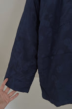 1960's LYRE COBALT PURE SILK JACQUARD PUFF JACKET | SIZE M