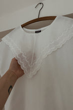 1990's EYELET COLLAR BOXY BLOUSE | SIZE M
