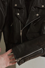 1980's CLASSIC BLACK LEATHER BIKER JACKET | SIZE S