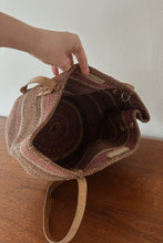 1980's SISAL + LEATHER BAG