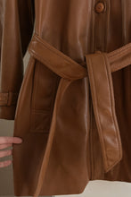 1970's CARAMEL FAUX LEATHER WRAP JACKET