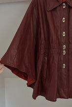1960's RARE OXBLOOD LEATHER CAPE | SIZE M