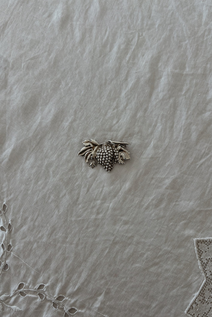 1940's LANG STERLING GRAPE BROOCH