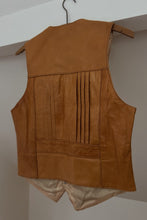 1960's BUTTERY TAWNY LEATHER VEST | SIZE S