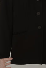 1990's MINIMAL TAILORED BLACK WOOL BLAZER | SIZE S
